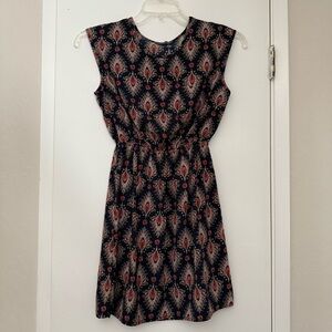 Soprano Navy Blue/Red Paisley Dress